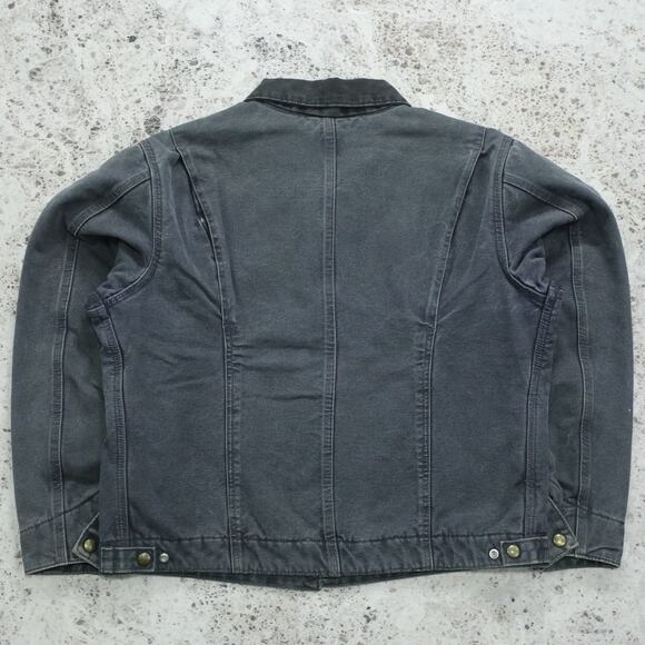 Vintage Carhartt WOMENS WJ097 PTL FADED Grey Detroit Jacket Sherpa Size Large - Picture 4 of 15